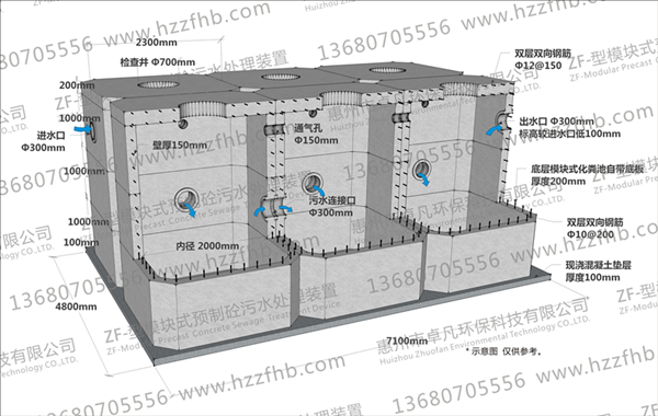 模块式预制钢筋混凝土污水处理化粪池