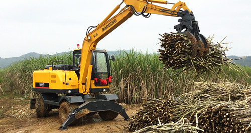 甘蔗抓机|蔗木装卸机|挖掘机抓木机