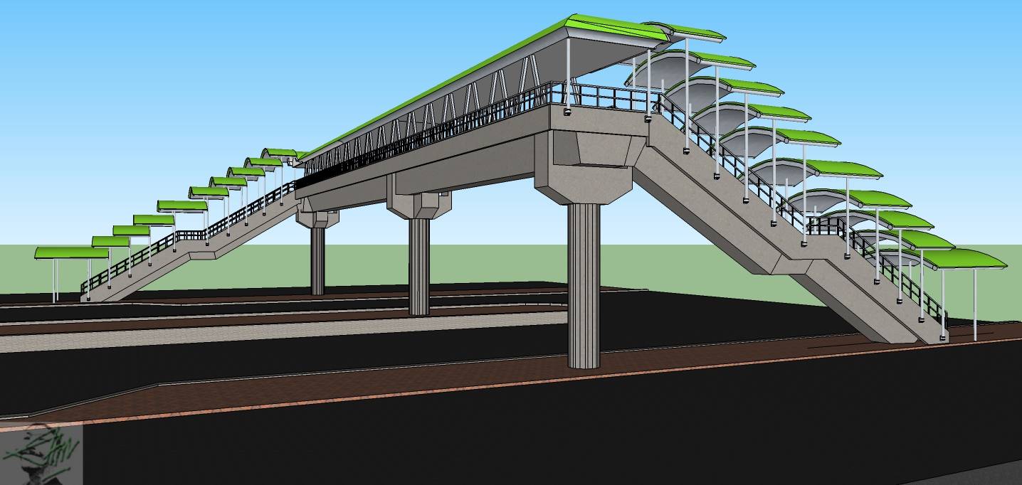 天桥英文名称:connecting bridge 是指架设在露天甲板之上,沟通分设的