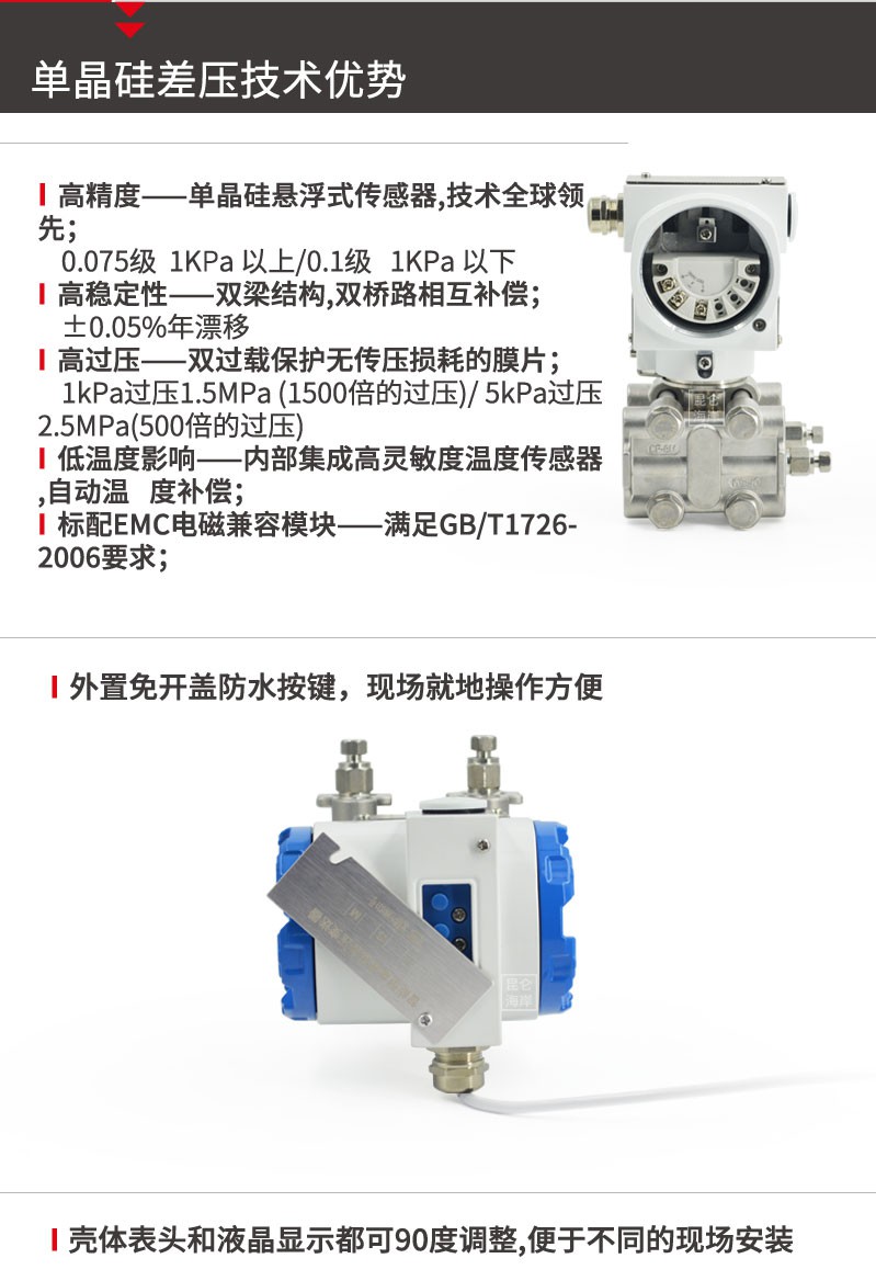 智能型单晶硅差压变送器【新品上市】