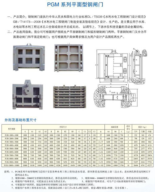 平面钢闸门 平面钢闸门