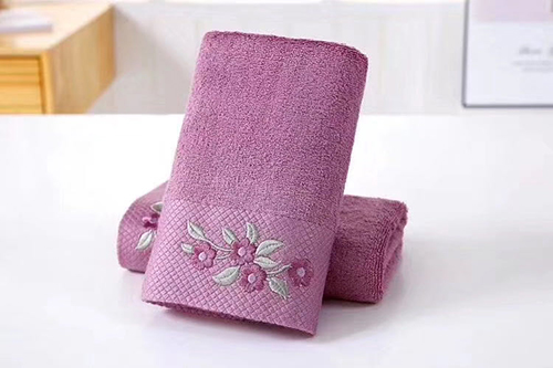 素色繡花毛巾3