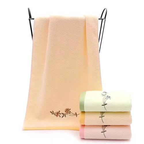素色繡花毛巾2