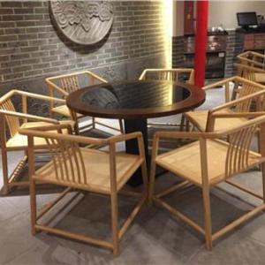 中餐廳桌椅實木鑲嵌大理石桌子聚焦美廠家直銷