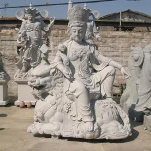 廠家直銷寺廟花崗巖文賢菩薩雕刻