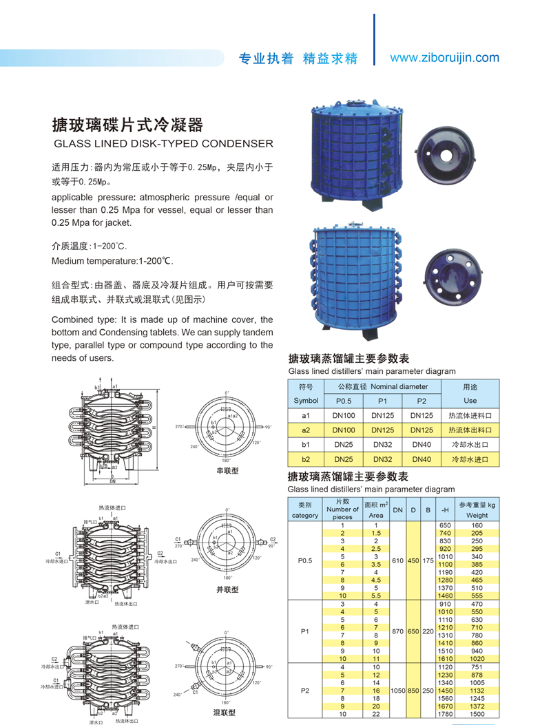 搪玻璃碟片式冷凝器