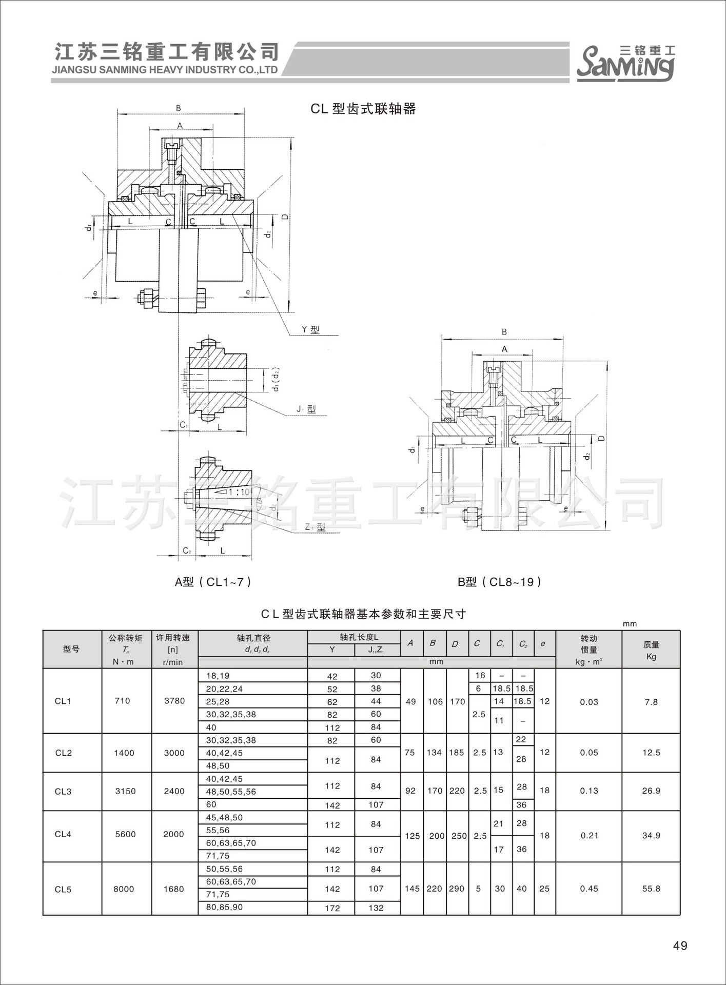 cl齒式聯軸器