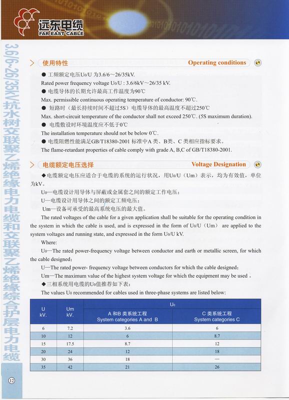 抗水树型电力电缆