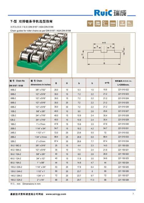 t型雙排鏈條導軌